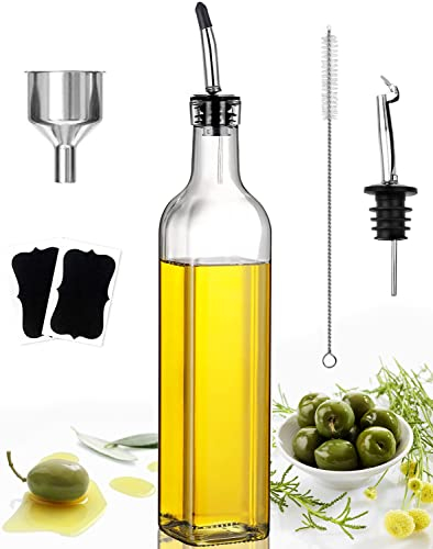 Showvigor Oliera, 500ML Aceto e Dosatore Olio Set, Oliera Salvagoccia con Becco, Bottiglia per Olio d'oliva per Cucina e Barbecue