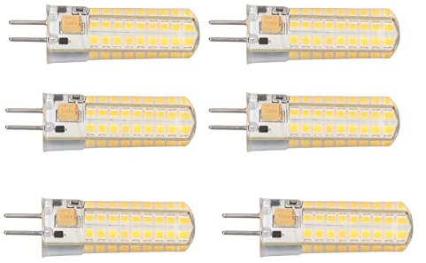 KIMISS 6 Stück Gy6.35 LED, 700lm 72 LEDs 360 Grad Gy6.35 LED Birne 7W AC DC12V G 6 35 G6.35 Maislicht für Pendelleuchten Decke Warmes Licht (2700K 3000K) (Warmes Licht)