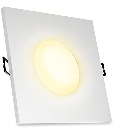 SSC-LUXon BEDA Einbaustrahler GU10 IP65 weiß + LED Lampe dimmbar 6,5W warmweiß 230V (wechselbar) - Einbauleuchte Außenbereich