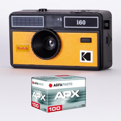 KODAK DA00258 Fotoapparat i60 und 1 ISO-Film mit 36 Aufnahmen, optisches Objektiv 31 mm, geeignet für Filme ISO 200/400/800, für 35-mm-Farbfilme, Gelb