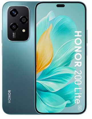 Honor 200 Lite, Smartphone 5G, 8Go + 256Go, écran AMOLED Anti-Chute 6,7, Triple Appareil Photo arrière 108MP, Appareil Photo Avant 50MP, Double SIM, Android 14, Cyan
