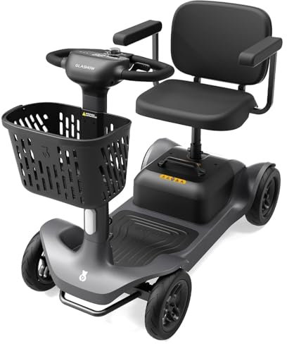 PAISEEC S1 Mobility Scooter for Adults, 4-Wheel Mobility Scooter 25 Miles 6 MPH 265 lbs, All Terrain Scooter with PAi Safety System, Good Legroom, Rotating Seat, Headlight, Basket, Charger Included