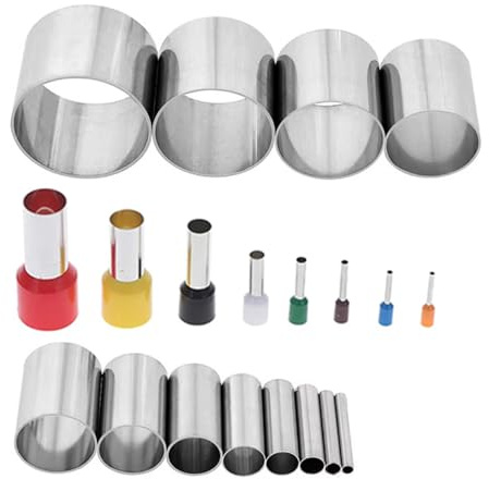 20PCS Stainless Steel Clay Cutter Round Circle Shape Cutter Ceramics Dotting Baking Ring Mold Cutter for Polymer Clay Pottery Handmade DIY Craft (20)