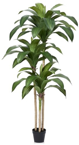 VeriNatural Artificial Dracaena Tree, 5FT Tall Fake Plants with UV Resistant Leaves, Faux Tropical Yucca Trees for Indoor Outdoor, Potted Large Floor Plant for Home Decor Living Room Porch, VN123