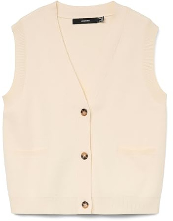 Vmsaba SL Veste boutonnée à col en V, Bouleau, S