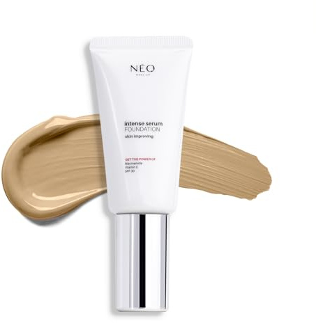 NEO MAKE UP Fondotinta Siero Viso - Intense Serum Satin Foundation - Make Up Illuminante Viso - Skin Care - Bellezza - Fondotinta Solare - SPF 30-02 Ivory - 30 ml