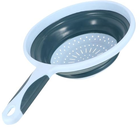 SOLUSTRE 1pezzi Cestino Scolaverdure Pieghevole in Materiale Sicuro Per Lavaggio Frutta e Verdura Con Manici Antiscivolo Resistente e Facile Da Pulire Per Cucina Domestica