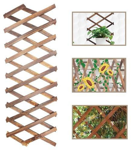 Expandable Plant Trellis, Erweiterbares Pflanzenspalier, Holz Trennwand Pflanzer Gartenzaun, Vertikaler Rack Ständer Für Kletterpflanzen, Holzgitter Wandpflanzer, für Den Garten, Balkon