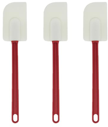 Confezione da 3 spatole in silicone, 35 cm, resistenti al calore, antiaderenti, utensili da cucina per cucinare, cuocere e mescolare (medio)