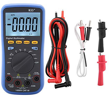 Multimètre Digital Gearwell, compteur Bluetooth LCD pour AC DC Tension Current Mesure, B33 + Bluetooth Multimètre