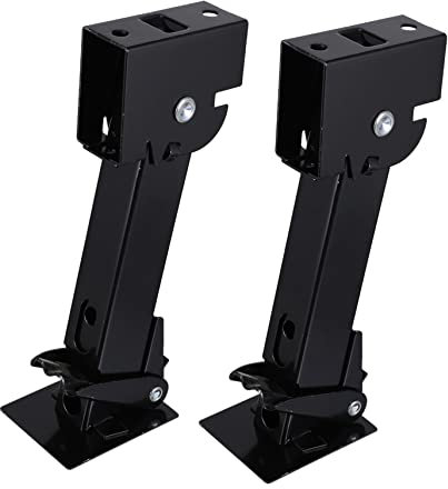 Ciieeo Stabilizzatore per Camper e Rimorchio 2 Pezzi in Acciaio Nero Capacità di Carico Elevata e Salvaspazio per Manutenzione e Garage