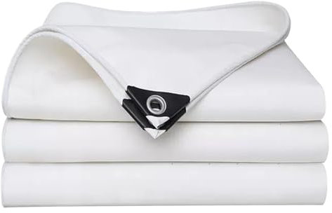 Telone di copertura impermeabile resistente – Telone bianco con occhielli, 500 g/㎡ per uso esterno multiuso, resistente alle intemperie