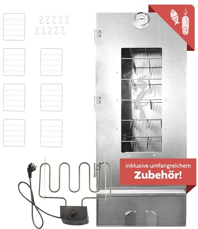 LEMODO Räucherofen XL 110x39,5x27,5 cm, Räucherschrank mit Heizspirale, Kalträucherofen mit großer Räucherkammer, Tischräucherofen (Smoker 110cm+Heizspirale)