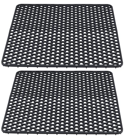 SYUTBOU 2 Stück Spülbeckenmatte Silikon, 30,5 x 30,5 cm Grau Spülmatte für Spülbecken, Hitzebeständige Rutschfeste Spülbeckeneinlage für Küchenaufbewahrung Von Geschirr