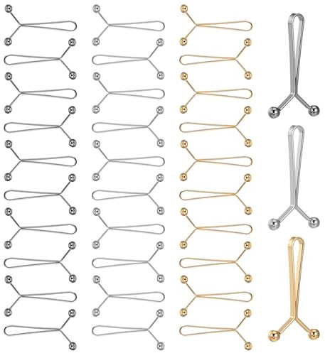36 Stück Hose Enger Machen Verkleinern Clip Verstellbare Taillenspanner Kein Nähen Hosenknopf Jeans Knopfnadeln Knöpfe für Jean Rock T Shirts (Gold, Schwarz, Silber)