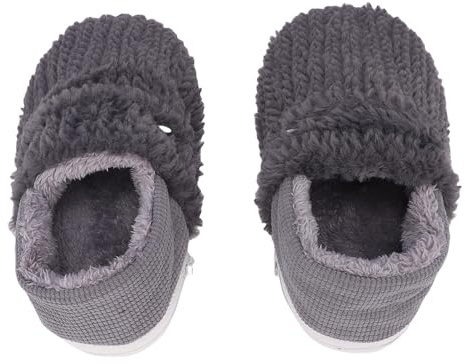 Luocute Zapatos Calefactables, Calentador de Pies Eléctrico Ajustable con Temperatura de 5 Niveles de Felpa con Suela Antideslizante a Prueba de Agua para Interiores, Exteriores, (GRAY)