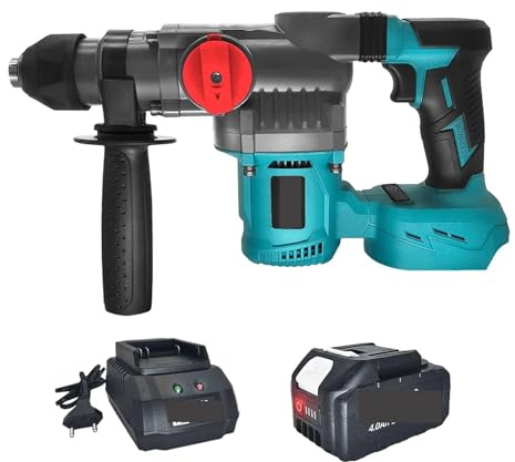 Trapano a percussione elettrico brushless a 2 modalità, martello perforatore a batteria da 26 mm, utensili elettrici portatili(1PC 4.0Ah Battery)