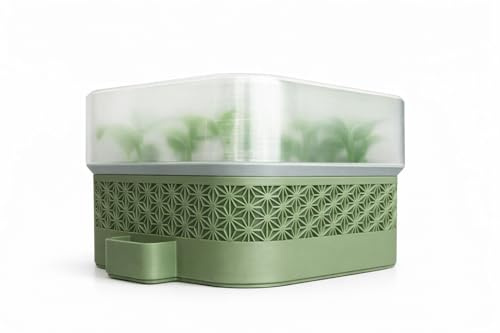 Alupedia Selbstbewässerndes Anzuchtset – 6 Pflanztöpfe mit Wasserspeicher & Feuchtigkeitskuppel – Modernes Kräuter- & Gemüse-Keimset für Fensterbank & Balkon (Grun, 9-Topf)