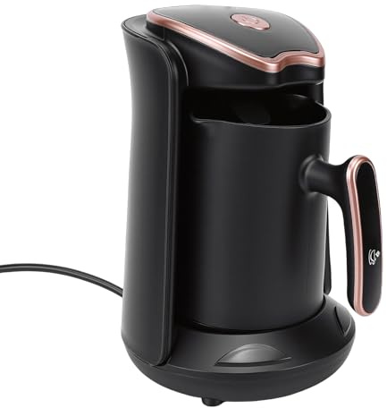 Asixxsix cafeteras Turca Eléctrica de 600 W, cafeteras Griega árabe Turca, Automática Portátil, y Bebidas Calientes, para Viajes a Casa (Enchufe europeo 220V)