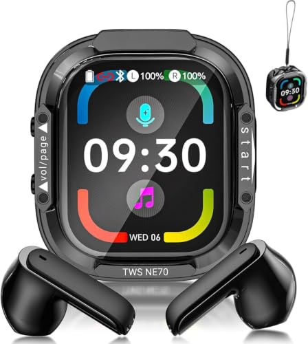 AI Translation Earbuds Real Time, 2026 New NE70 Language Translator Headphones with Touch Screen, Audifonos Traductores Inglés Español, Bluetooth Translating Device Support 164 Languages-Black