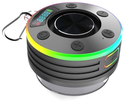 Nucelit Uppladdningsbar LED-poolhögtalare IPX7 vattentät flytande Bluetooth-kompatibel högtalare för strandfester simbassäng dusch