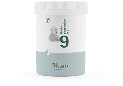 PFLÜGER Schüßler-Salz Nr. 9 Natrium phosphoricum D6, 1000 Tabletten | Das Salz der Säure-Basen-Balance, Schüssler Salze, glutenfrei, Arzneimittel