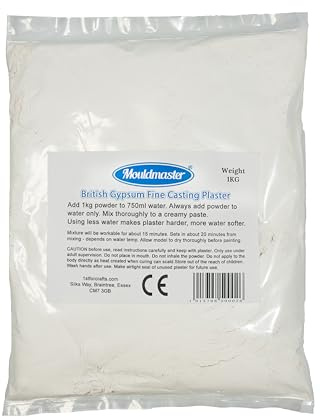 Mould Master British Gypsum Fine Casting Plaster 1Kg, White, 20 x 15 x 1 cm