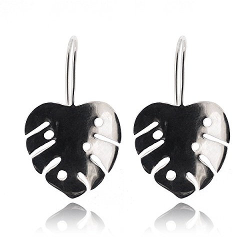 Sovats Monstera Leaf Earring For Women 925 Sterling Silver Rhodium Plated - Simple, Stylish Dangle Earring&Trendy Nickel Free Earring