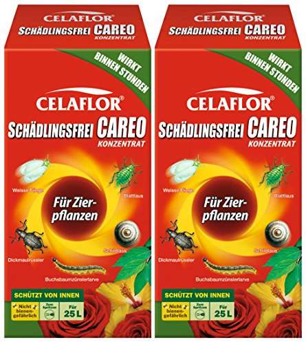 Celaflor Schädlingsfrei Careo Konzentrat Zierpflanze, Vollsystemisches Mittel mit schneller und breiter Wirkung gegen Blattläus, Zikaden, Weiße Fliege, Raupen, Käfer, Buchsbaumzünsler, 500 ml