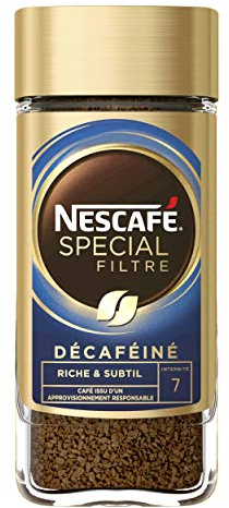 Nescafé SPECIAL FILTRE Décaféiné, Café Soluble, Flacon de 100g