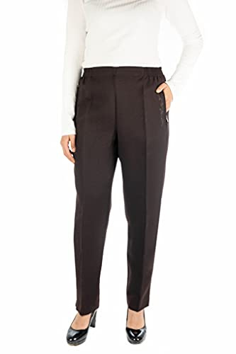 Alica Winter Schlupfhose mit schicker Stickerei, Gummizug, gerader Schnitt, Hosentaschen mit Reißverschluss