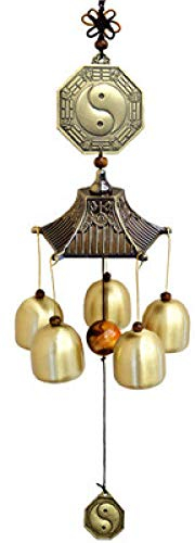 Feng Shui Glocken Glocke Klangspiel Buddhistische Glöckchen Reines Kupfer Fengshui Windspiel Wind Und Glocke Bronze Big 5 Bell Metallglocken Windspiele Outdoor Hängende Dekoration Handwerk Geschenk