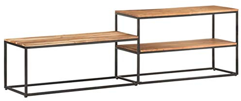 Tidyard TV-skåp med 3 hyllor stereo-skåp TV-bord TV-skåp lowboard sideboard TV-möbler Hi-Fi-skåp 180 x 30 x 50 cm Acacia massivt trä