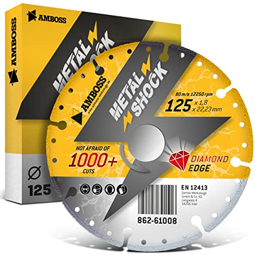 AMBOSS METAL SHOCK - Diamant Trennscheibe 125 x 1,8 x 22,23 mm - geeignet für Metall/Stahl/Inox - passend für Winkelschleifer