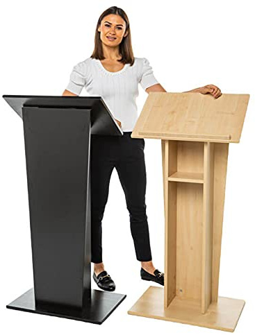 Wonderwall Pedestal Lectern Black Floor-Standing Presentation Podium Stand