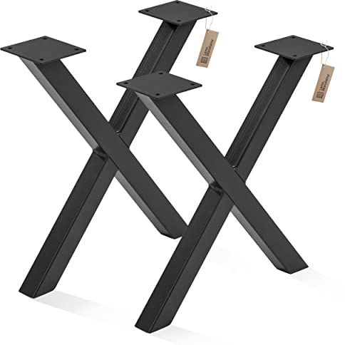 LAMO Manufaktur Tischbeine für Sitzbank, Couchtisch, Beistelltisch, Mark | Vierkantprofil 40x40 mm, Tischgestell 40x43 cm (BxH), Schwarz | 2 Stück, LTS-03-F-BB-9005