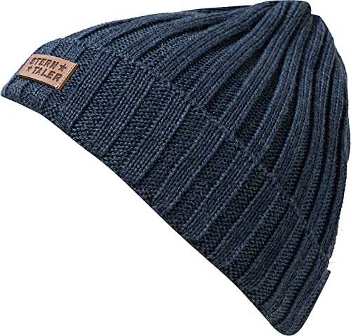 Sterntaler Baby Jungen Strickmütze Baby Strickmütze Mütze - Baby Strickmütze, Mütze Baby, Kindermütze - mit Merino Wolle - blau, 49