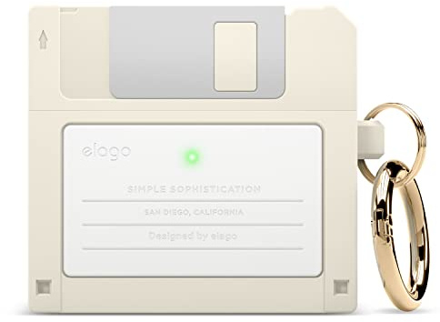 elago Cover Floppy Disk per AirPods 3 | Moschettone Incluso, Resistente agli Urti, Protezione Completa (Bianco Classico)
