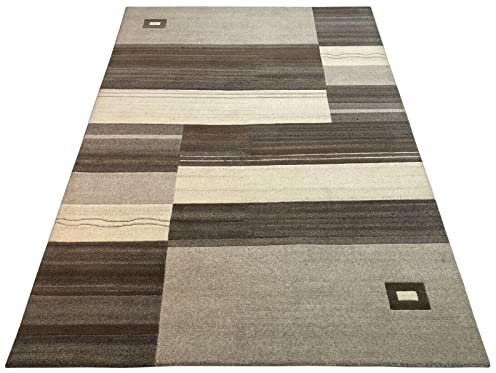 Indo Nepal Teppich Handgeknüpft Grau Beige Compatible with Braun 170X235 cm Wolle Orientteppich