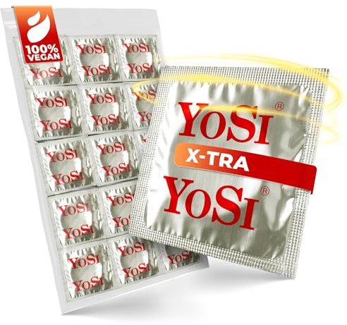 YOSI Markenkondome „X-TRA“ - 100 Stück (2 x 50 Stück) | Kondome mit dicker Wandstärke - reguläre Passform - 53 mm Breite - strapazierfähig - für professionelle Ansprüche geeignet