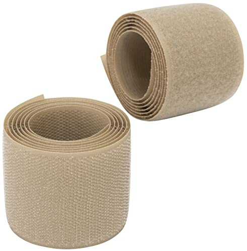 AERZETIX - C66007 - Klettband/-rolle 50 mm 1 meter - organizer/kabelbinder - band für kleidersäcke - aus polyamid und polyester - farbe: dunkelbeige
