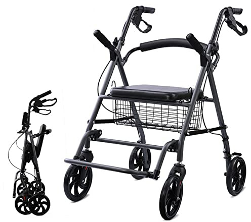 Déambulateur de mobilité léger à 4 roues avec sac et roues pour une utilisation en intérieur et en extérieur pour le soutien lors de la marche et du shopping