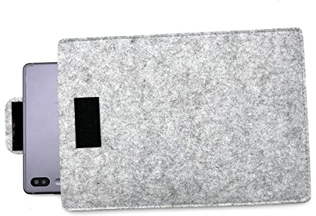 Funda para tablet de 7 pulgadas, PC, portátil, eBook, iPad Tab Book, funda fina, cierre de velcro, funda para portátil Ultrabook (gris claro)