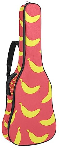 Akustisk gitarrväska vattentät gitarrer ryggsäck tjock mjuk vadderad banan klassisk gitarrväska, flerfärgad, 42.9x16.9x4.7 in, Väskorganiserare