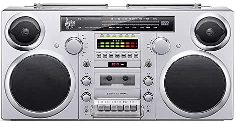 Cassette Boombox, Radio Retro Bluetooth con Altavoz Hi-Fi Am/FM/Radio Micro SD/USB Luces LED dinámicas visuales 2700mah Reproducción Auxiliar/línea 85DB 88-108mhz 4Ohms 50Hz-20KHz