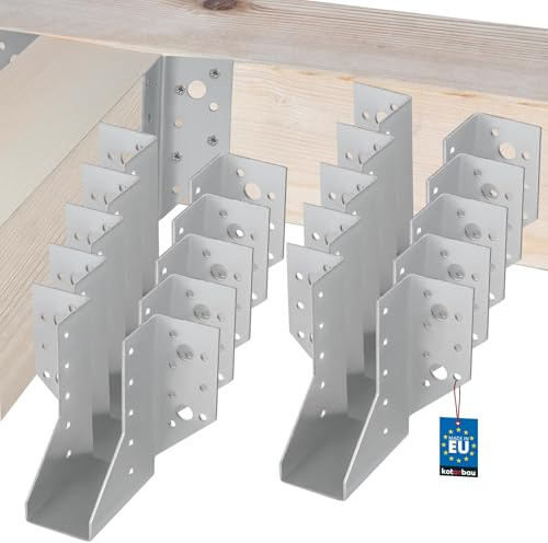 KOTARBAU® 10 x Suspension de Poutre 11 x 4 cm | Support de Poutre en Acier galvanisé | Suspension de Poutre en Bois à l'extérieur | Sabot Charpente