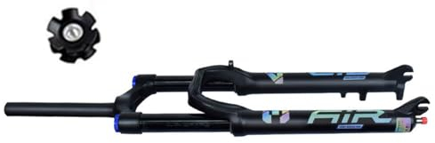 Fahrrad Federgabel 27.5 29 Zoll Stoßfest Mountain Front Gabel Mountainbike Federung Luftgabel Hub 160mm Gerades Rohr 28.6mm 9mm QR Achse Mit Dämpfungseinstellfunktion ( Color : Black manual , Size : 2