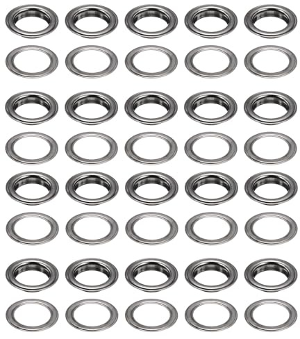 sourcing map Lot de 20 œillets en métal de 25 mm pour chaussures, vêtements, cuir, tissu, ceinture, bricolage, bronze