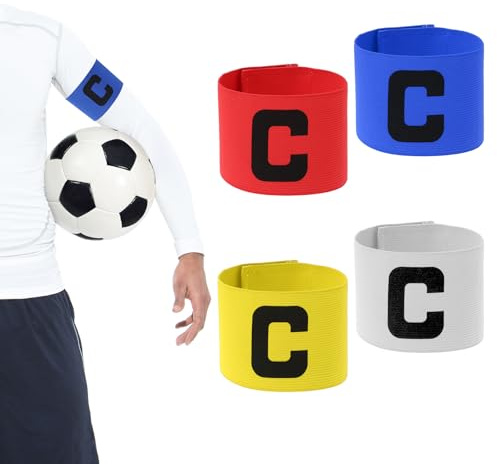 JJUNW Fußball Kapitänsbinde, Verstellbare Fußball Armbinde für Kinder und Erwachsene, Multicolor Gummizug Elastic Kapitäns Armbinden für Viele Sportarten