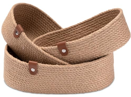 Decorasian Organizer Körbchen aus Jute – 3er Set Aufbewahrungskörbchen – Aufbewahrungskorb für Badezimmer und Wickeltisch - Wickelkommode - oval